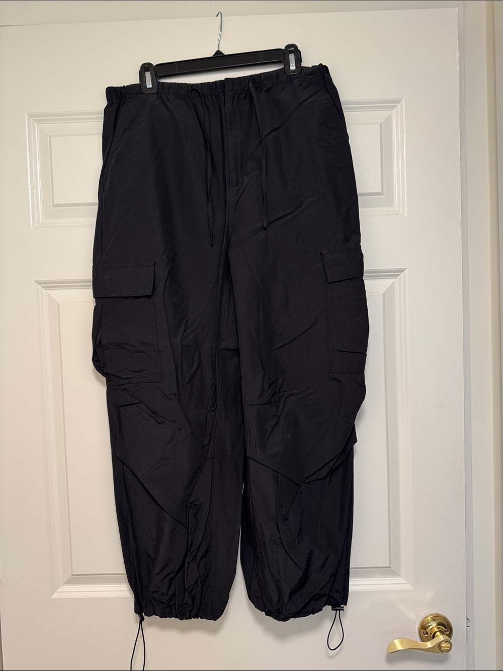Mango Black Cargo Track Joggers